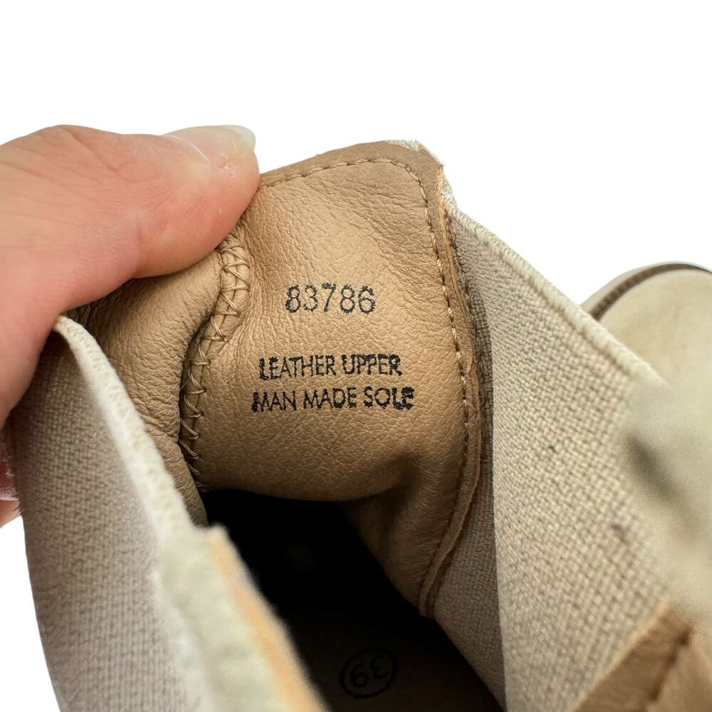 Enzo Tesoti Cream Suede Leather Pull On Lug Sole Chelsea Boots - Picture 11 of 12